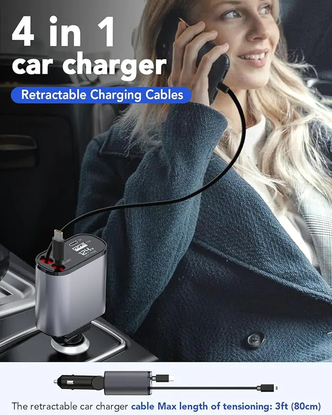 TIKTOK SHOP Retractable Car Charger